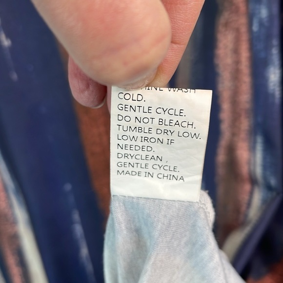 Amazon V-Neck Striped Sleeveless Dress Blue Grey Rust Coverup Resort Dress 1X - Picture 8 of 10